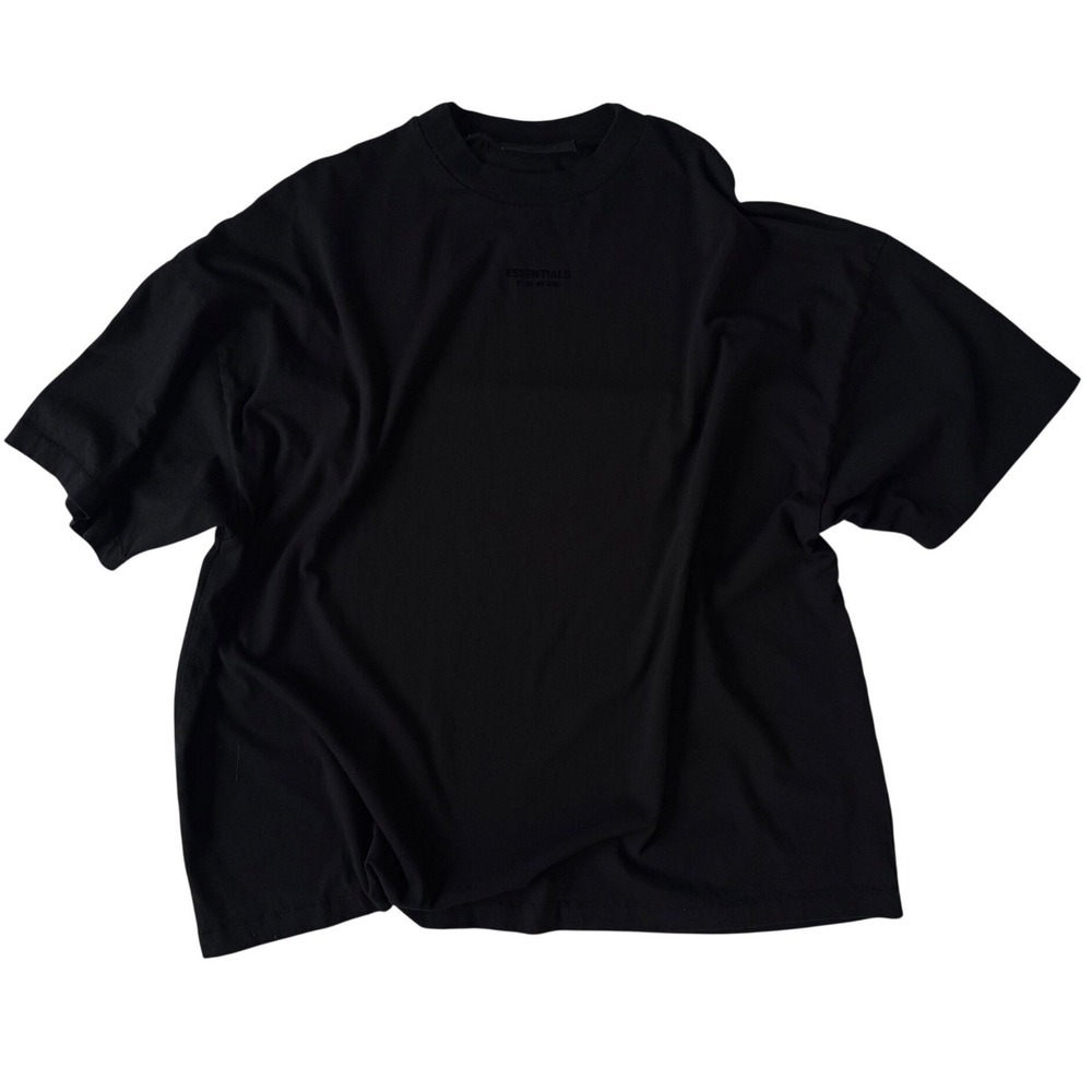 ESSENTIALS Fear of God Oversized Black T-Shirt Heavyweight Streetwear Staple, XL